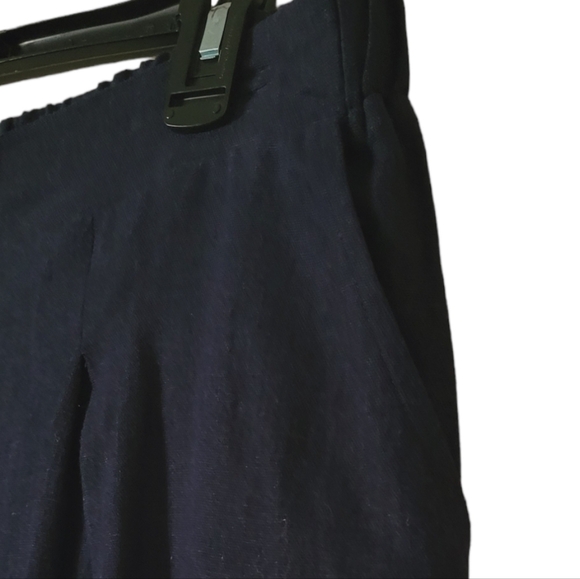 Pleione‎ - Navy Blue Linen Wide Leg Capri Pants - Picture 5 of 7